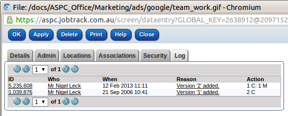 File Versions File versions
