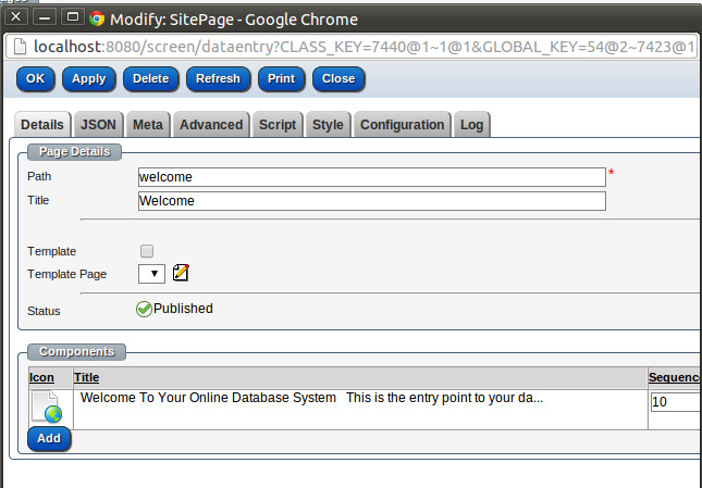 Welcome component Welcome component